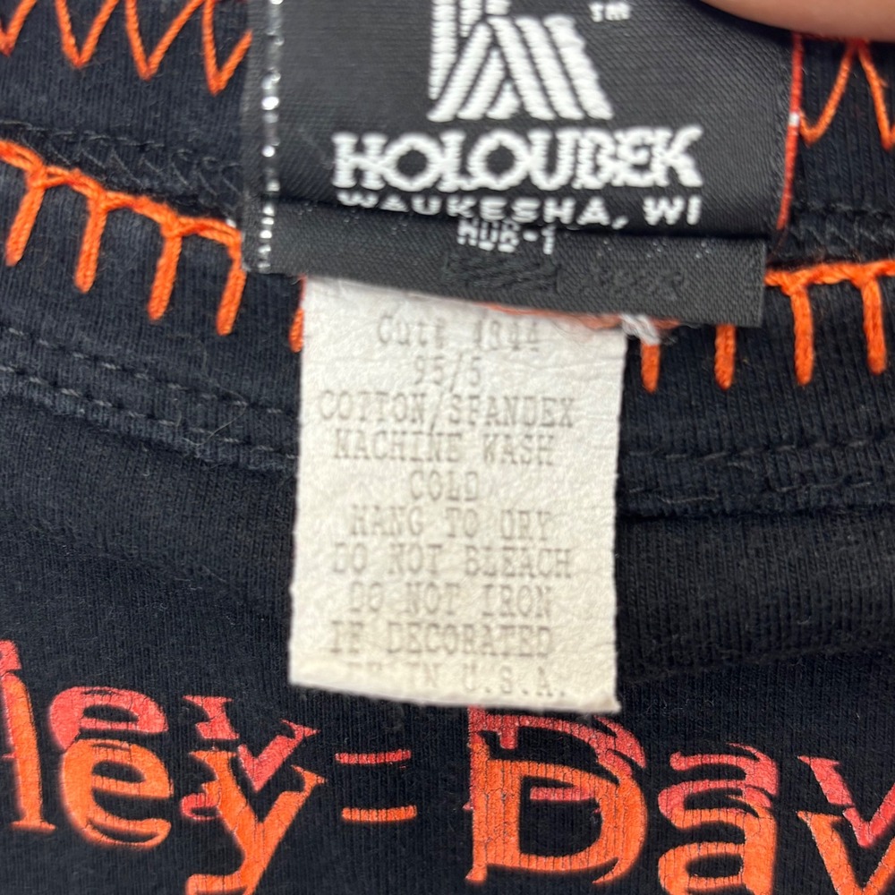 Harley-Davidson Tank Top XL Black Orange Whipstitch Cotton Blend Eagle Graphic - Picture 4 of 8